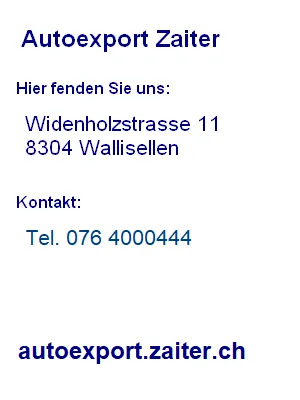 Auto Export Schweiz Zaiter Impressum